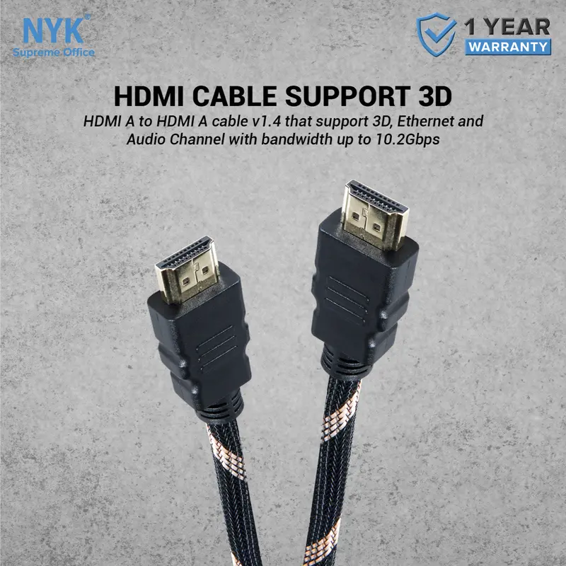 Cable NYK Kabel HDMI 3D 19+1 Ethernet 10 Meter 3