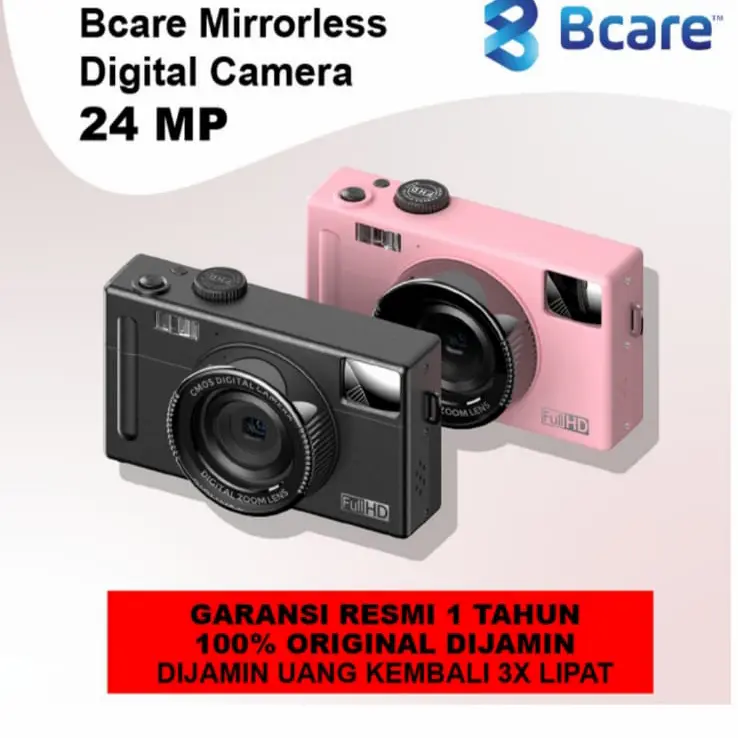Bcare Mirrorless Camera 24 MP Full FHD 1080P Videos 3 inch LCD Anti Uv
