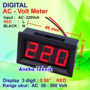 Voltmeter Digital AC 220V 30V - 500V 0,56 INCH 2 Kabel