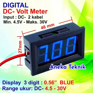 Voltmeter Digital DC 4.5V - 30V 0,56 INCH 2 Kabel + Frame