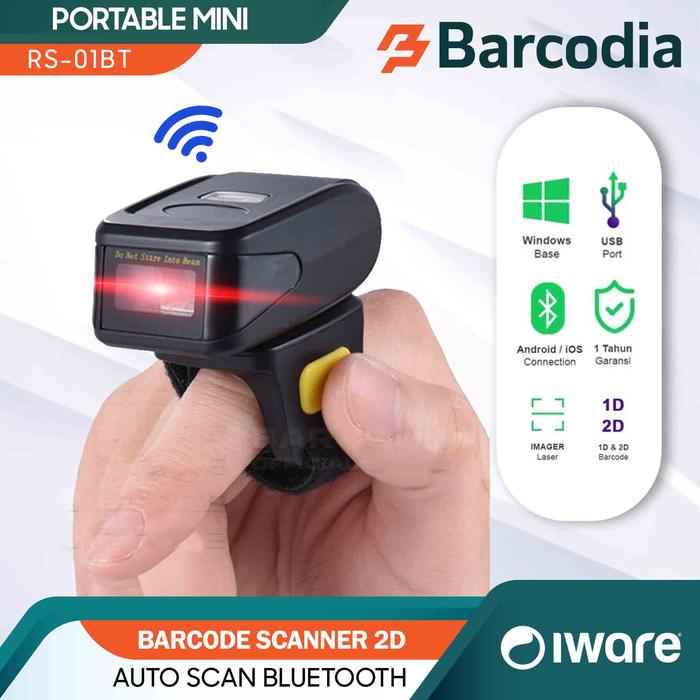 Gambar Scanner Bluetooth & USB Barcode 1D / 2D IWARE RS01BT Scanner Cincin dari Barcodia Kota Administrasi Jakarta Pusat Tokopedia