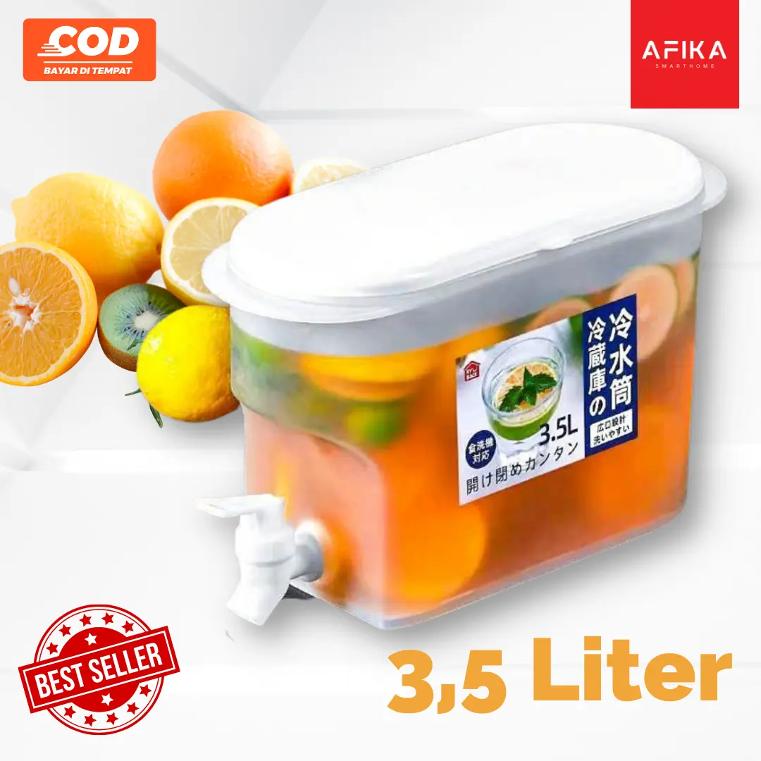 Teko Air dengan Keran Botol Air Dingin Ketel Teko Jus Lemon 3500ml