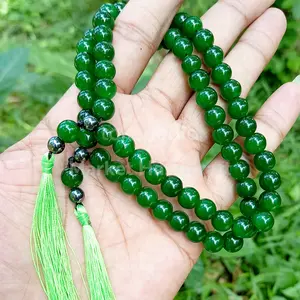 tasbih batu giok hijau asli tasbih batu giok 33 butir tasbih giok