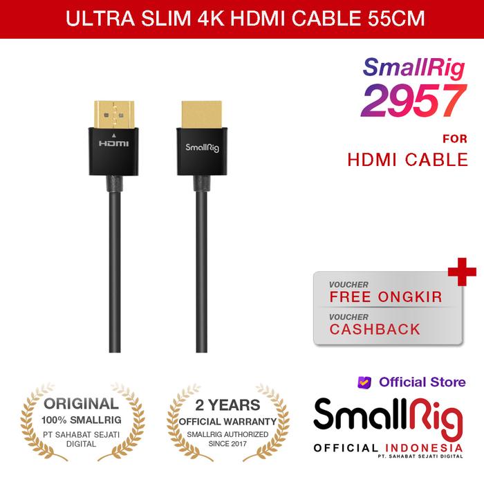 Gambar SmallRig Ultra Slim High Quality 4K HDMI Cable 55cm Length 2957 dari Smallrig Indonesia Kota Administrasi Jakarta Pusat Tokopedia