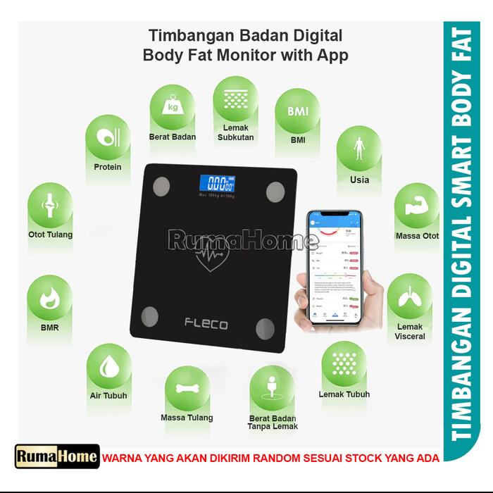 Gambar Timbangan Badan Digital Body Fat Monitor with App Smart Weight Scale dari RumaHome Store Kab. Tangerang Tokopedia