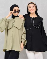Gambar Atasan blouse wanita muslim terbaru ld 100 110 120 130 140 Kieva dari Maill Fashion Kota Bandung 1 Tokopedia