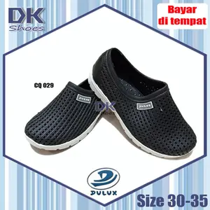 Dulux CQ029 30-35 / Sepatu Karet Anak / Sepatu Sekolah Hitam Slip On