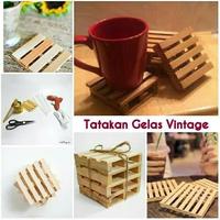 Gambar wodca- Tatakan gelas kayu / wooden pallet coaster dari wodca homedecor Kab. Klaten 4 Tokopedia