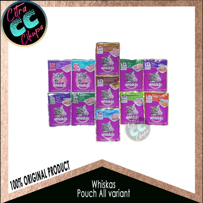 Gambar Makanan kucing Whiskas pouch 80gr 1Dus @24pc All Varian ( EKSPEDISI ) dari Citra Cikupa Kab. Tangerang Tokopedia