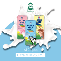 Gambar Susu Ultra Milk UHT 250 ml Full Cream / Cokelat / stroberi ( karton ) dari GetSome Groceries Kota Bandung 1 Tokopedia
