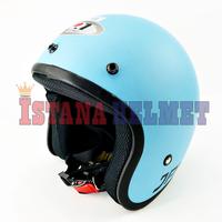 Gambar HELM BATOK JPN MODEL RETRO ARC PASTEL BLUE DOFF dari ISTANA HELMET Kota Bandung 1 Tokopedia