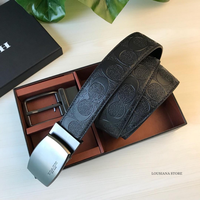 Gambar Ċöāĉħ Belt Leather With Embossed Pattern, Double Sided Black dari Lousiana Official Store Kota Tangerang 3 Tokopedia