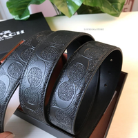 Gambar Ċöāĉħ Belt Leather With Embossed Pattern, Double Sided Black dari Lousiana Official Store Kota Tangerang 4 Tokopedia