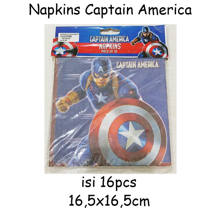 Gambar Napkins Captain America isi 16pcs / Paper Tissue Peralatan Pesta Ultah dari Favor Party Supplies Kota Administrasi Jakarta Utara Tokopedia