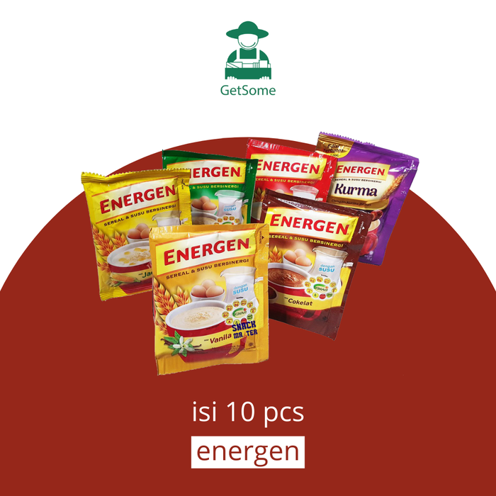 Gambar Energen renceng vanilla / cokelat / kacang hijau / jahe dari GetSome Groceries Kota Bandung Tokopedia
