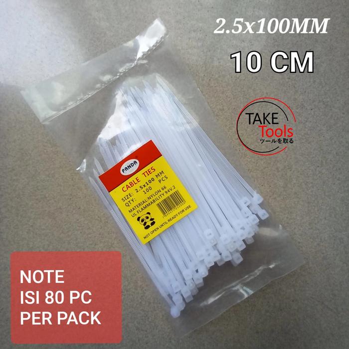 Gambar Kabel Tis / Cable Ties PANDA 2.5X100 MM / 10 CM PUTIH / WHITE dari TAKE TOOLS Kota Administrasi Jakarta Pusat Tokopedia