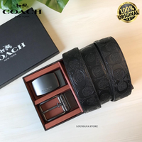 Gambar Ċöāĉħ Belt Leather With Embossed Pattern, Double Sided Black dari Lousiana Official Store Kota Tangerang 1 Tokopedia