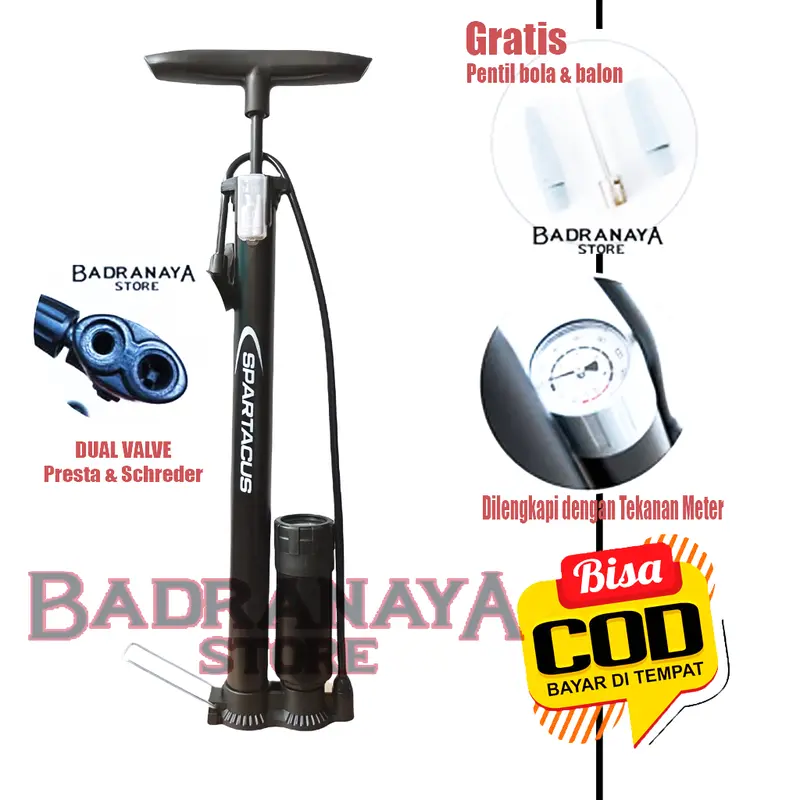Pompa Pacific Aloy Pump Ban Motor Sepeda Bola Lengkap 4