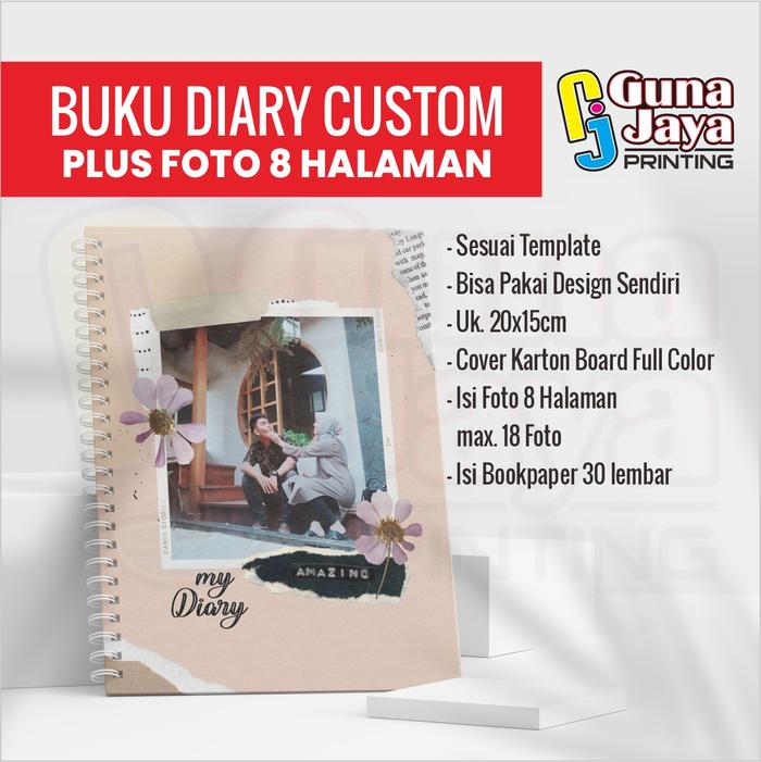 Gambar BUKU DIARY CUSTOM - BUKU HARIAN - JURNAL NOTEBOOK - FOTO 8 HALAMAN dari Gunajaya Printing Kab. Bandung Barat Tokopedia