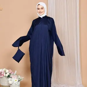 Mukena Travel Abaya Parasut Premium Saeda Navy