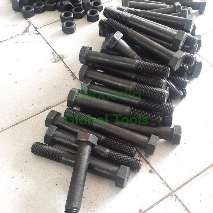 Gambar baut mur baja 8.8 m14 x 200 half thread STD HTB 88 kunci 22 baut 22 dari TRISTECH_NEW Kota Administrasi Jakarta Barat Tokopedia