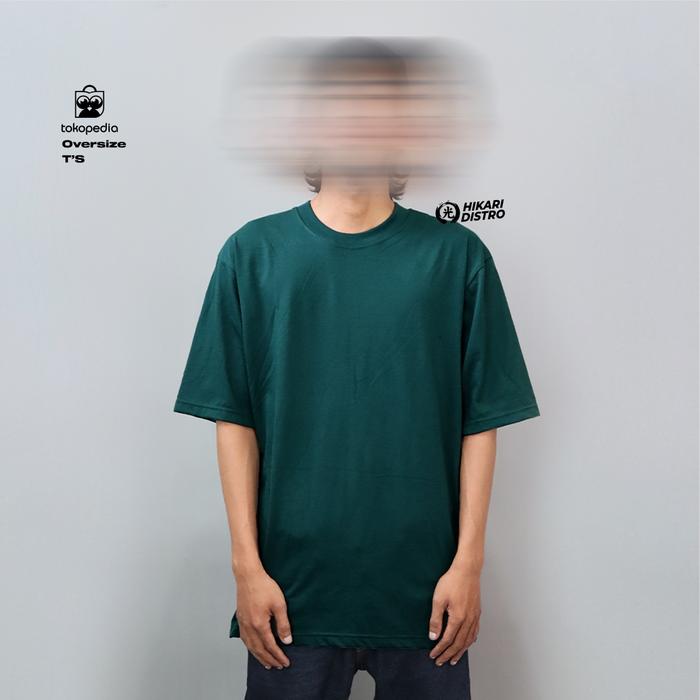 Gambar Kaos Oversize Hijau Botol Katun Combed Premium Tebal dari HIKARI DISTRO Kab. Bandung Tokopedia