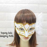 Gambar Topeng Pesta /Party Mask/Topeng Masquerade/ Bulu Samping/Putih dari Toko Satria Setiabudi Bali Kota Denpasar 1 Tokopedia