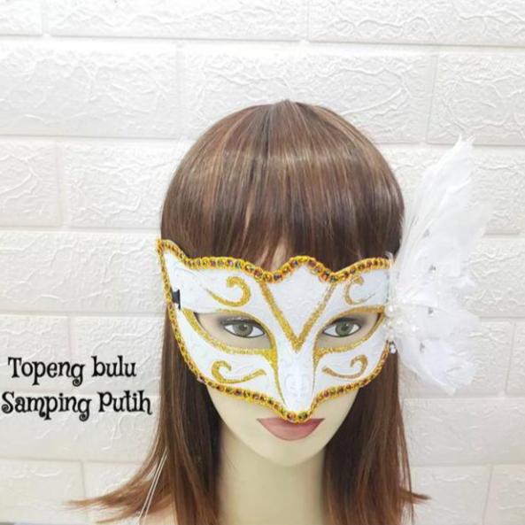Gambar Topeng Pesta /Party Mask/Topeng Masquerade/ Bulu Samping/Putih dari Toko Satria Setiabudi Bali Kota Denpasar Tokopedia