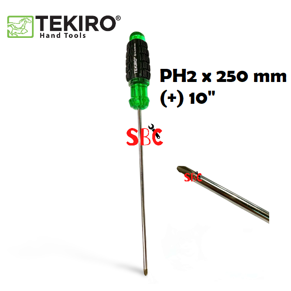 Gambar TEKIRO Obeng Gagang Karet Plus + Kembang 10" PH2 x 250 mm dari SBCTEKNIK Kota Administrasi Jakarta Timur Tokopedia