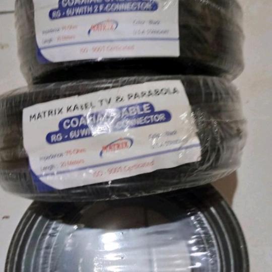 Gambar kabel rg6 untuk antena uhf digital dan parabola merk matrix 20 meter dari atxonlineshop Kab. Bantul Tokopedia