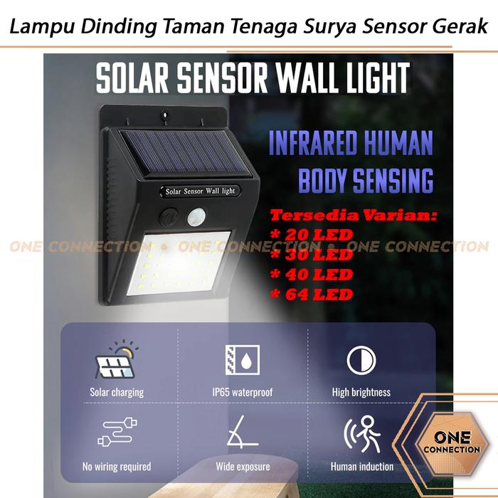 Gambar Lampu Dinding Taman Tenaga Surya Motion Sensor/Solar Cell Panel 20 Led dari OneConnection Kota Administrasi Jakarta Pusat Tokopedia