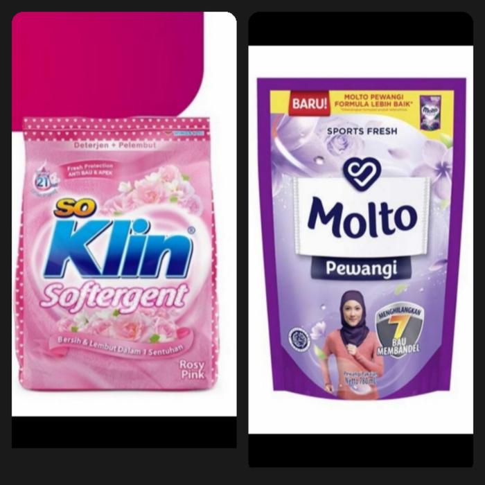 Gambar Paket detergent soklin 770gran dan Molto 860ml dari Imas88 Kab. Boyolali Tokopedia