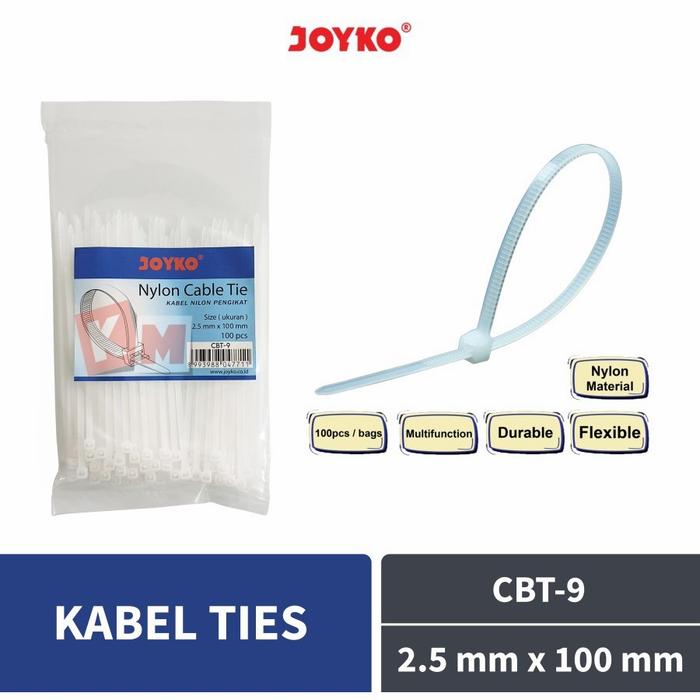 Gambar Nylon Cable Tie Kabel Ties Pengikat Nilon Joyko CBT-9 2.5 mm x 100 mm dari Istana Toko Buku Kota Tangerang Tokopedia
