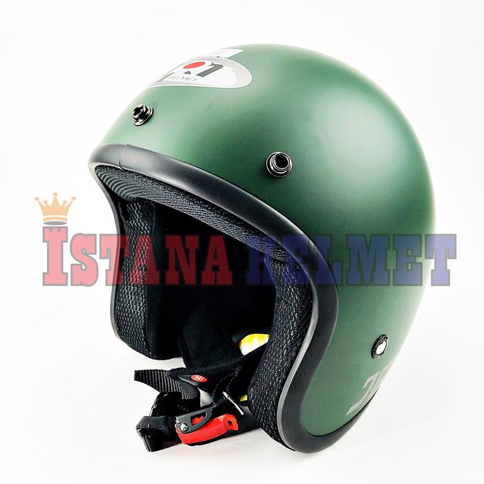 Gambar HELM BATOK JPN MODEL RETRO ARC NEW GREEN DOFF dari ISTANA HELMET Kota Bandung Tokopedia
