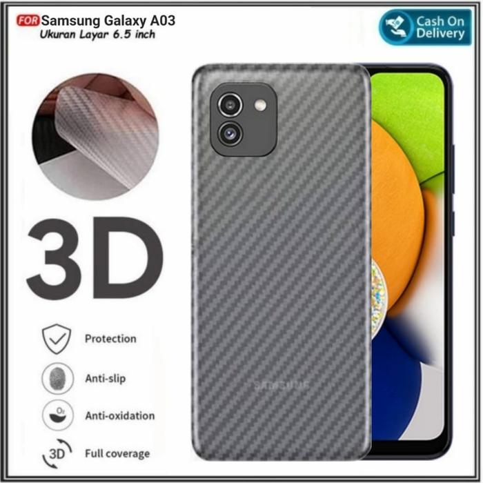 Gambar Garskin Carbon Samsung Galaxy A03 Anti Gores Belakang Skin Hp dari MondiStor Kota Administrasi Jakarta Selatan Tokopedia