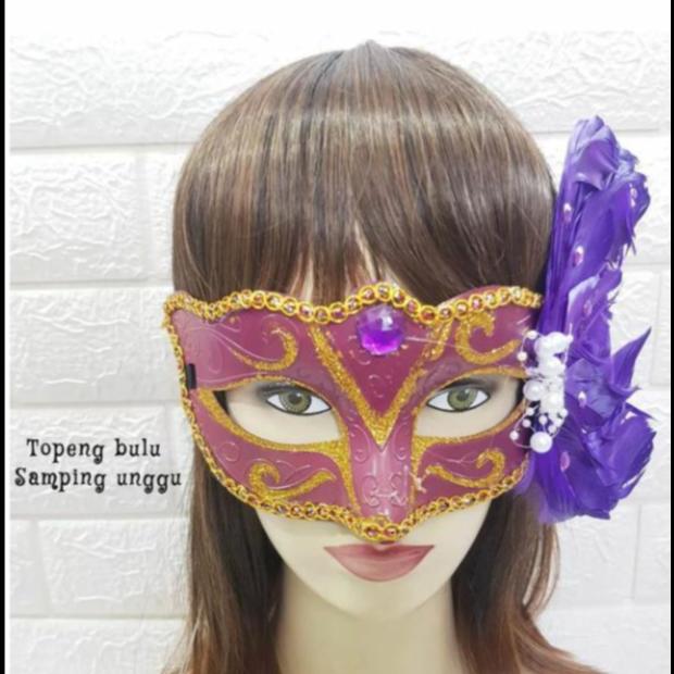 Gambar Topeng Pesta /Party Mask/Topeng Masquerade/ Bulu Samping/Ungu dari Toko Satria Setiabudi Bali Kota Denpasar Tokopedia