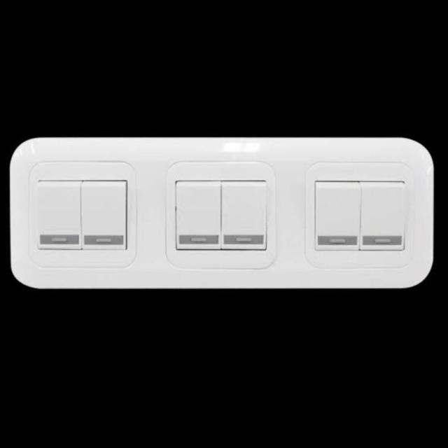 Gambar PANASONIC Saklar 6 tombol 3 gang WEJ Putih Wide Series dari Electricalmart ID Kota Surabaya Tokopedia