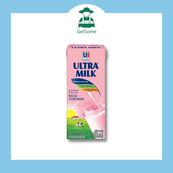 Gambar Susu Ultra Milk UHT 250 ml Full Cream / Cokelat / stroberi ( karton ) dari GetSome Groceries Kota Bandung 5 Tokopedia