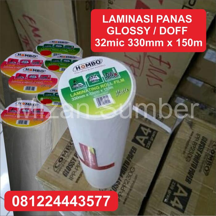 Gambar LAMINASI PANAS GLOSSY DOFF 32MIC X 330MM X 150M MURAH dari Percetakan Cirebon Printing Kab. Cirebon Tokopedia