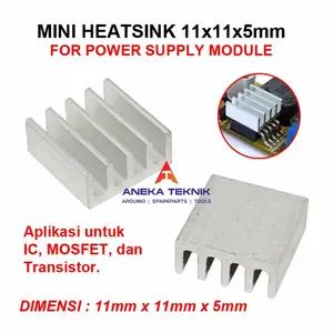 Mini Heatsink Aluminium Pendingin 11 x 11 x 5 mm IC Modul Power Supply
