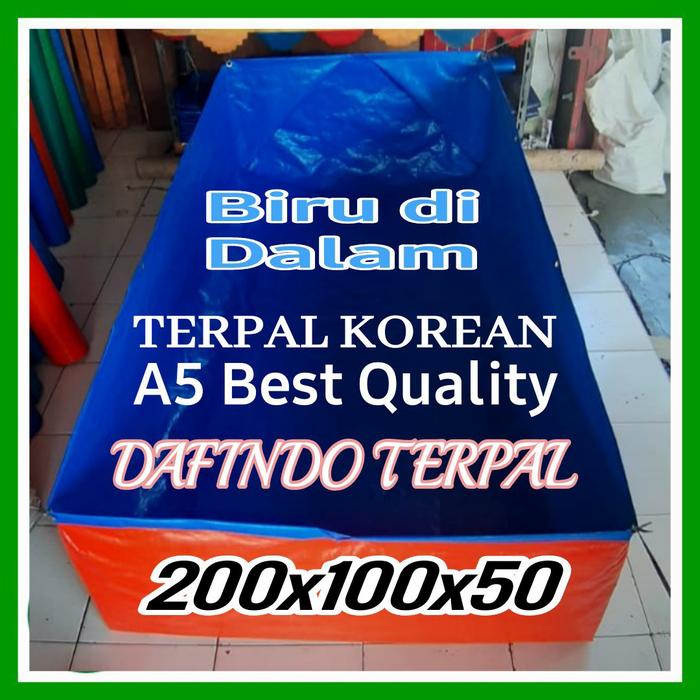 Gambar terpal kolam ikan ukuran 200x100x50 a5 korea dari Juragan terpal Kab. Bekasi Tokopedia