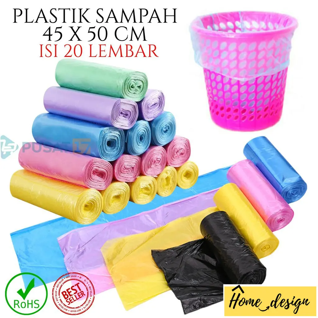 KANTONG PLASTIK SAMPAH 45X50CM ISI 20 LEMBAR / KANTONG PLASTIK GULUNG