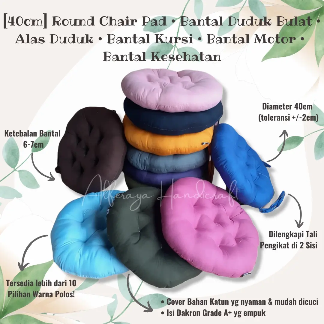 Bantal Duduk / Alas Duduk BULAT 40 cm - POLOS