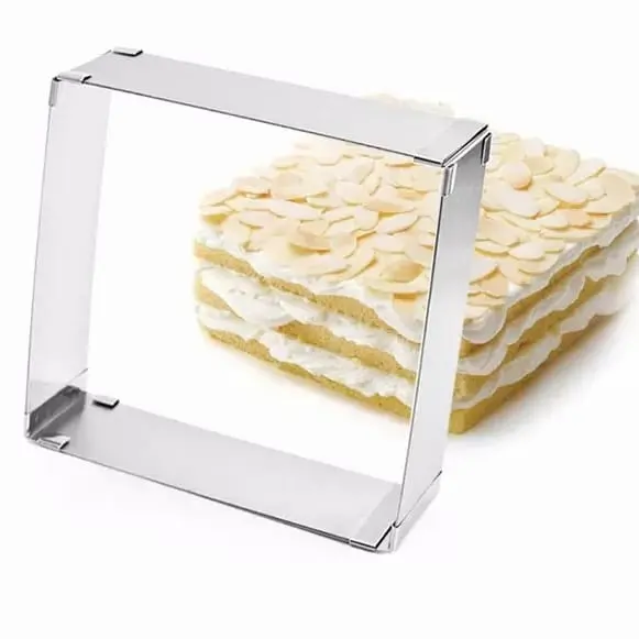 ADJUSTABLE SQUARE RECTANGLE BAKING PAN STAINLESS STEEL 3
