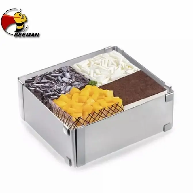 ADJUSTABLE SQUARE RECTANGLE BAKING PAN STAINLESS STEEL 4