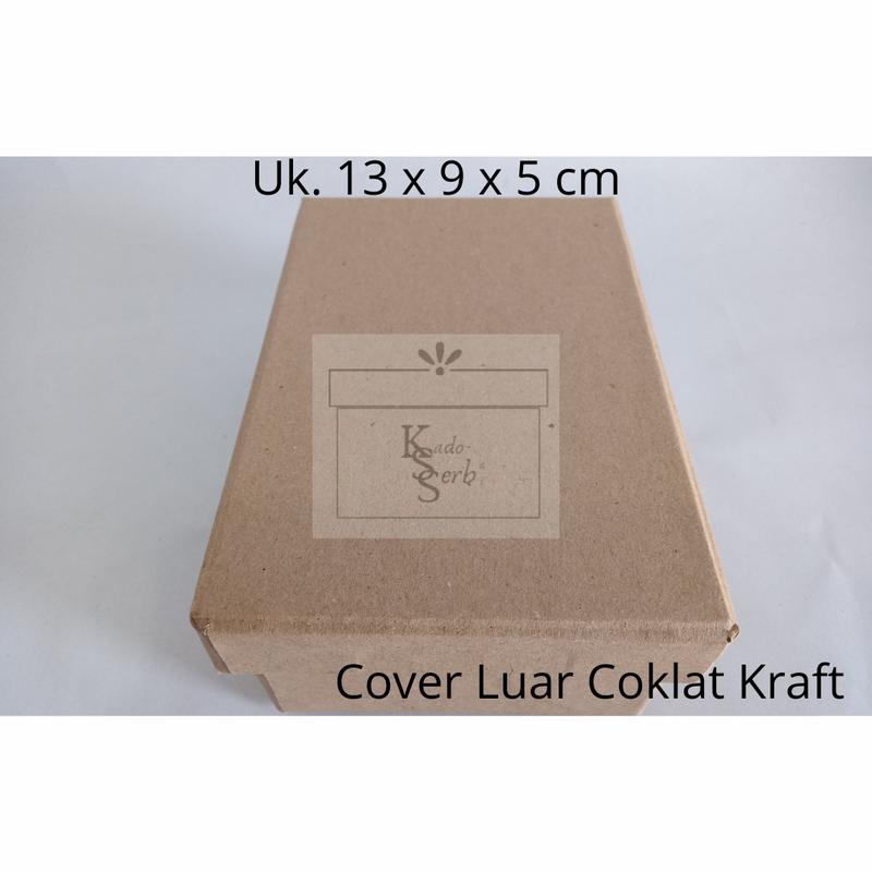 Hardbox Ukuran 13 x 9 x 5 cm Cover luar Coklat Kraft 1