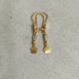 anting desi bandul bunga mata putih 1/2 gram emas muda