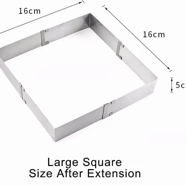 ADJUSTABLE SQUARE RECTANGLE BAKING PAN STAINLESS STEEL 1