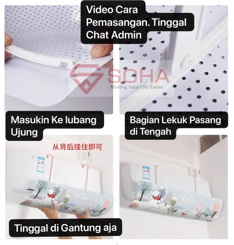 ART-032 Talang AC Reflektor Penutup penahan hembusan Angin air Screen 6