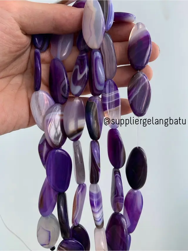 batu alam Penden simba oval PURPLE carnelian 3 x 2 cm jade UNGU pipih